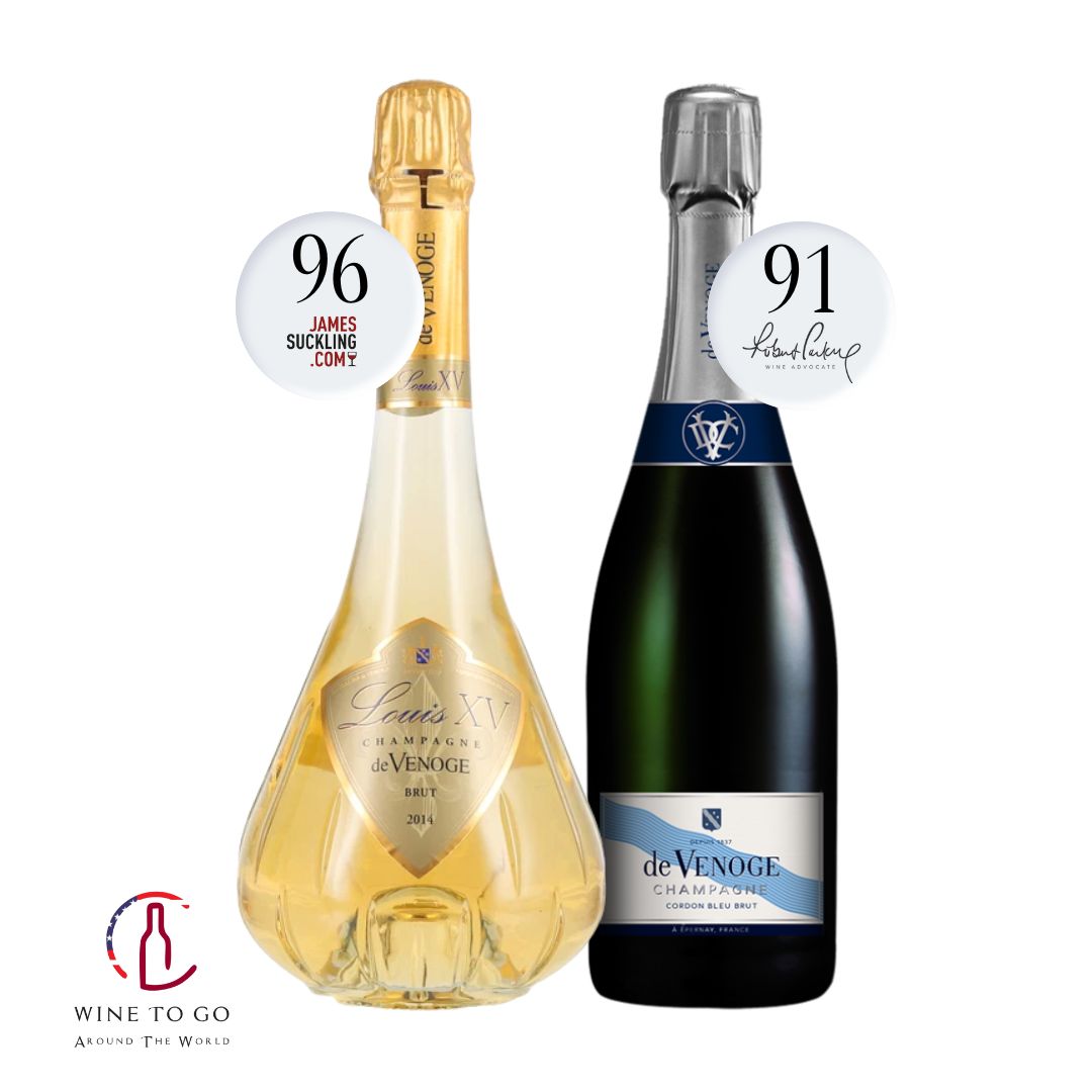 Champagne Holiday Set 2 - De Venoge Louis XV & De Venoge Cordon Bleu Brut - WINETOGOUSA
