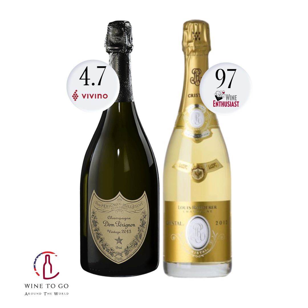 Champagne Holiday Set 1 - Dom Perignon & Louis Roederer Cristal - WINETOGOUSA 
