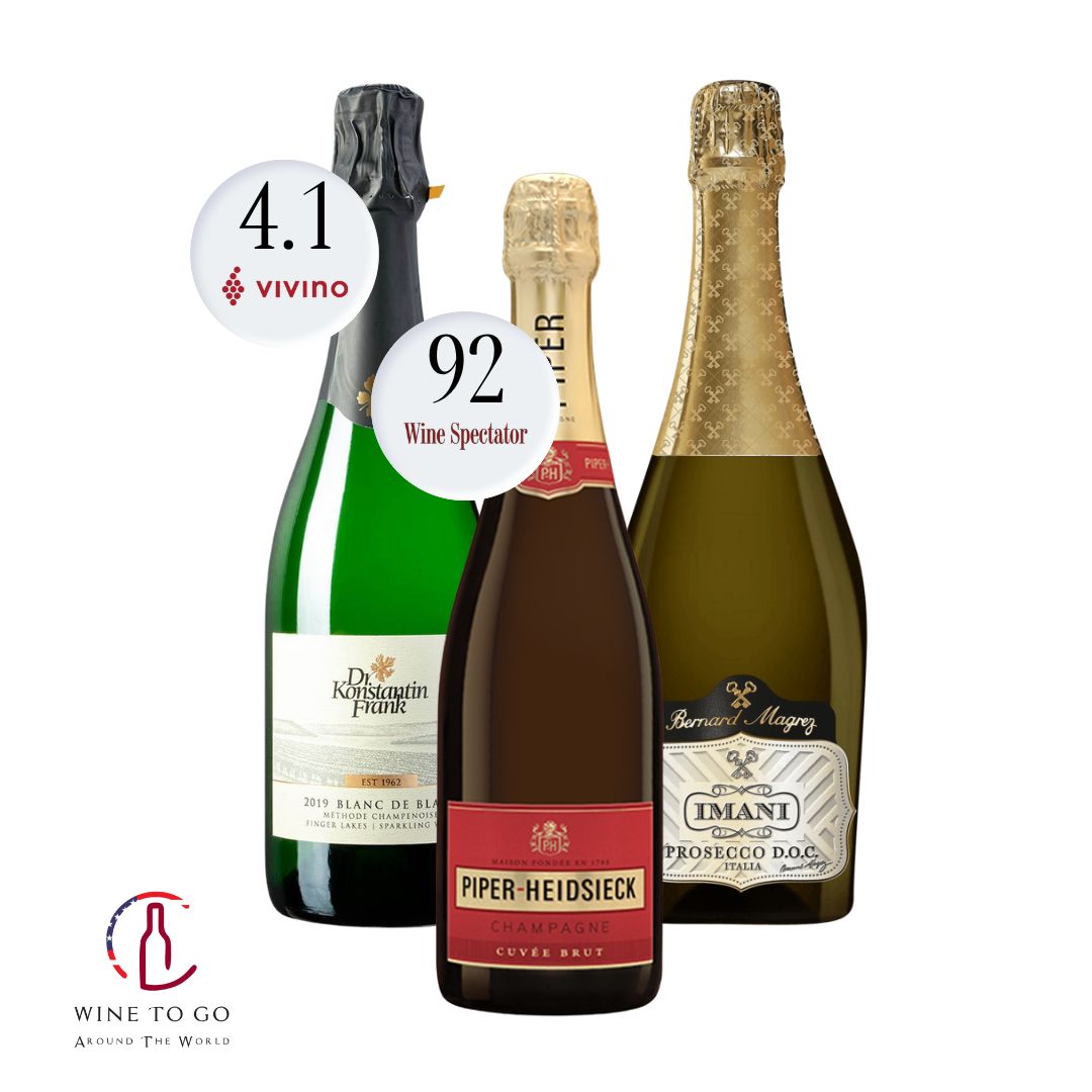 Champagne Holiday Set 4 - Piper Heidsieck, Imani Prosecco, Konstantin - WINETOGOUSA 